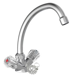 SCHÜTTE Miscelatore Lavabo con 2 Maniglie BRILLANT Cromato