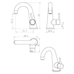 SCHÜTTE Miscelatore per Lavabo PISA Cromato