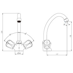 SCHÜTTE Miscelatore per Lavabo con 2 Maniglie SAVINO Cromato