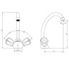 SCHÜTTE Miscelatore per Lavabo con 2 Maniglie SAVINO Cromato