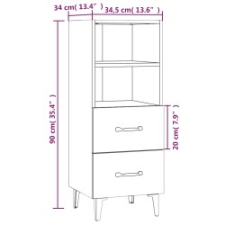    Credenza Grigio Sonoma 34,5x34x90 cm in Legno Ingegnerizzato