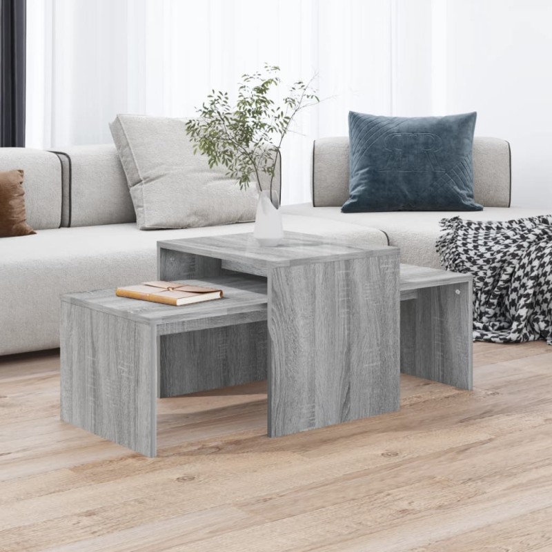    Set di Tavolini Grigio Sonoma 100x48x40 cm Legno ingegnerizzato