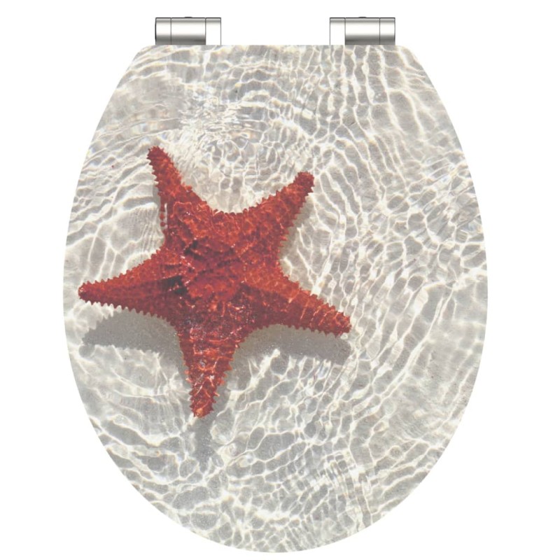 SCHÜTTE Tavoletta WC Lucida con Chiusura Ammortizzata RED STARFISH MDF