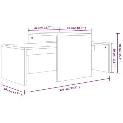    Set di Tavolini Grigio Sonoma 100x48x40 cm Legno ingegnerizzato