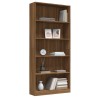    Libreria 5 Ripiani Rovere Marrone 80x24x175cm Legno ingegnerizzato