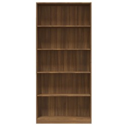    Libreria 5 Ripiani Rovere Marrone 80x24x175cm Legno ingegnerizzato