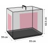 FLAMINGO Gabbia in Metallo Porta Scorrevole Nyo L 93x59x62,5 cm Nero