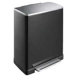 EKO Pattumiera a Pedale E-Cube 28 L+18 L Nero Opaco