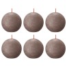 Bolsius Candele Rustiche a Sfera Shine 6 pz 76x71 mm Tortora Rustico