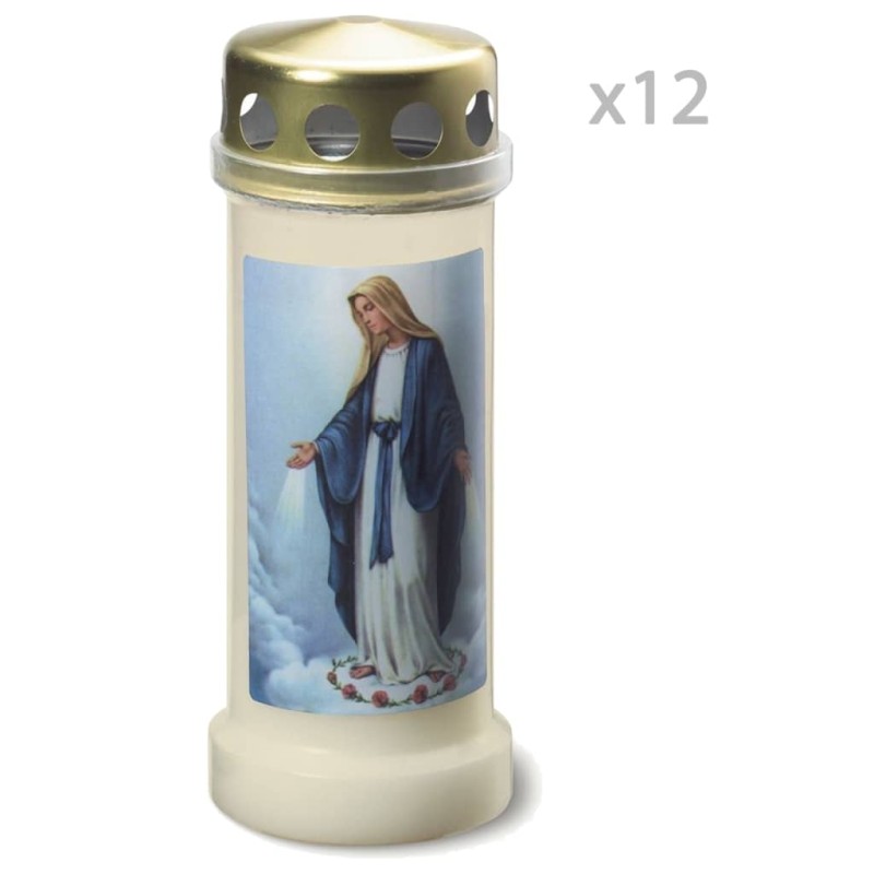 Bolsius Candele Commemorative con Tappo No 6 12 pz Trasparenti