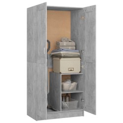 vidaXL Armadio Grigio Calcestruzzo 82,5x51,5x180 cm in Truciolato