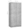 vidaXL Armadio Grigio Calcestruzzo 82,5x51,5x180 cm in Truciolato