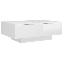 vidaXL Tavolino da Salotto Bianco Lucido 90x60x31 cm in Truciolato