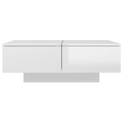 vidaXL Tavolino da Salotto Bianco Lucido 90x60x31 cm in Truciolato