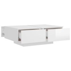 vidaXL Tavolino da Salotto Bianco Lucido 90x60x31 cm in Truciolato