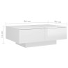 vidaXL Tavolino da Salotto Bianco Lucido 90x60x31 cm in Truciolato