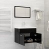 vidaXL Set Mobili da Bagno 2pz Nero Lucido in Truciolato