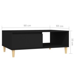 vidaXL Tavolino da Salotto Nero 90x60x35 cm in Truciolato