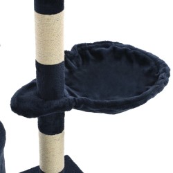    Albero per Gatti con Tiragraffi in Sisal 138 cm Blu Scuro