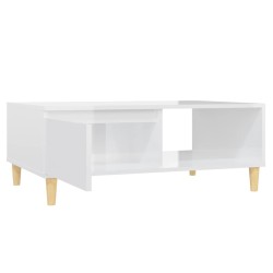 vidaXL Tavolino da Salotto Bianco Lucido 90x60x35 cm in Truciolato