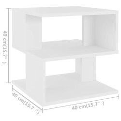 vidaXL Tavolino Bianco 40x40x40 cm in Legno ingegnerizzato