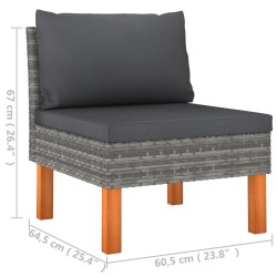    Set Divani da Giardino 8 pz con Cuscini in Polyrattan Grigio