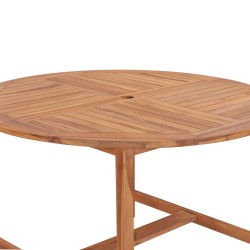    Tavolo da Pranzo da Giardino Ø110x75 cm Legno Massello di Teak