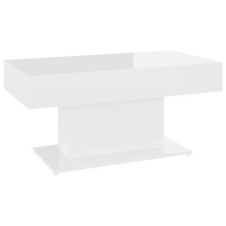 vidaXL Tavolino da Salotto Bianco Lucido 96x50x45 cm in Truciolato