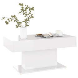 vidaXL Tavolino da Salotto Bianco Lucido 96x50x45 cm in Truciolato