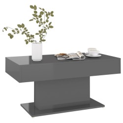 vidaXL Tavolino da Salotto Grigio Lucido 96x50x45 cm in Truciolato