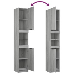 Set Mobili da Bagno 3 pz Grigio Sonoma in Legno Ingegnerizzato