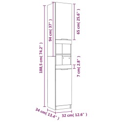 Set Mobili da Bagno 4 pz Grigio Sonoma in Legno Ingegnerizzato