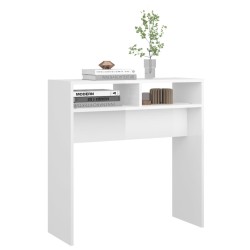 vidaXL Tavolo Consolle Bianco Lucido 78x30x80 cm in Truciolato