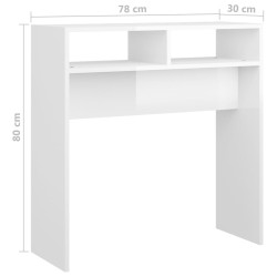 vidaXL Tavolo Consolle Bianco Lucido 78x30x80 cm in Truciolato