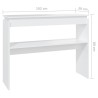 vidaXL Tavolo Consolle Bianco 102x30x80 cm in Truciolato