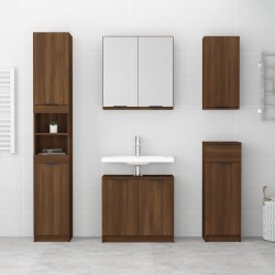    Armadietto Bagno Rovere Marrone 32x34x188,5cm Legno ingegnerizzato