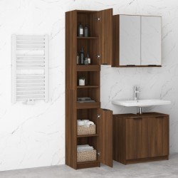    Armadietto Bagno Rovere Marrone 32x34x188,5cm Legno ingegnerizzato