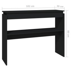 vidaXL Tavolo Consolle Nero 102x30x80 cm in Truciolato