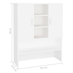 vidaXL Mobile per Lavatrice Bianco 70,5x25,5x90 cm