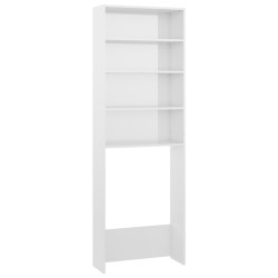 vidaXL Mobile per Lavatrice Bianco Lucido 64x24x190 cm