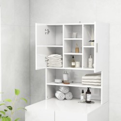 vidaXL Mobile per Lavatrice Bianco Lucido 70,5x25,5x90 cm