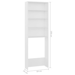 vidaXL Mobile per Lavatrice Bianco 64x24x190 cm