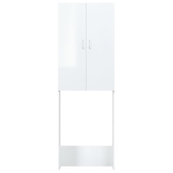 vidaXL Mobile per Lavatrice Bianco Lucido 64x25,5x190 cm