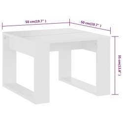 vidaXL Tavolino Bianco 50x30x50 cm in Legno ingegnerizzato