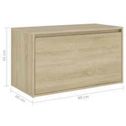 vidaXL Panca da Ingresso 80x40x45 cm Rovere Sonoma Truciolato