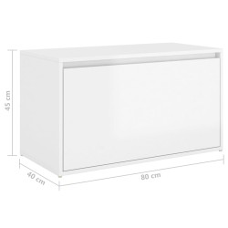 vidaXL Panca da Ingresso 80x40x45 cm Bianco Lucido in Truciolato