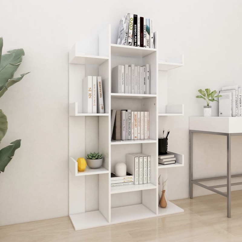 vidaXL Libreria Bianca 86x25,5x140 cm in Legno ingegnerizzato