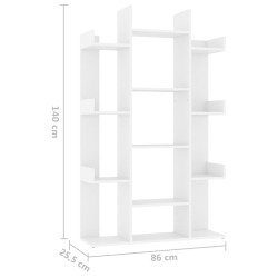 vidaXL Libreria Bianca 86x25,5x140 cm in Legno ingegnerizzato