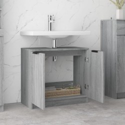    Mobile Bagno Grigio Sonoma 64,5x33,5x59 cm in Legno Ingegnerizzato