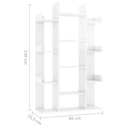 vidaXL Libreria Bianco Lucido 86x25,5x140 cm in Truciolato